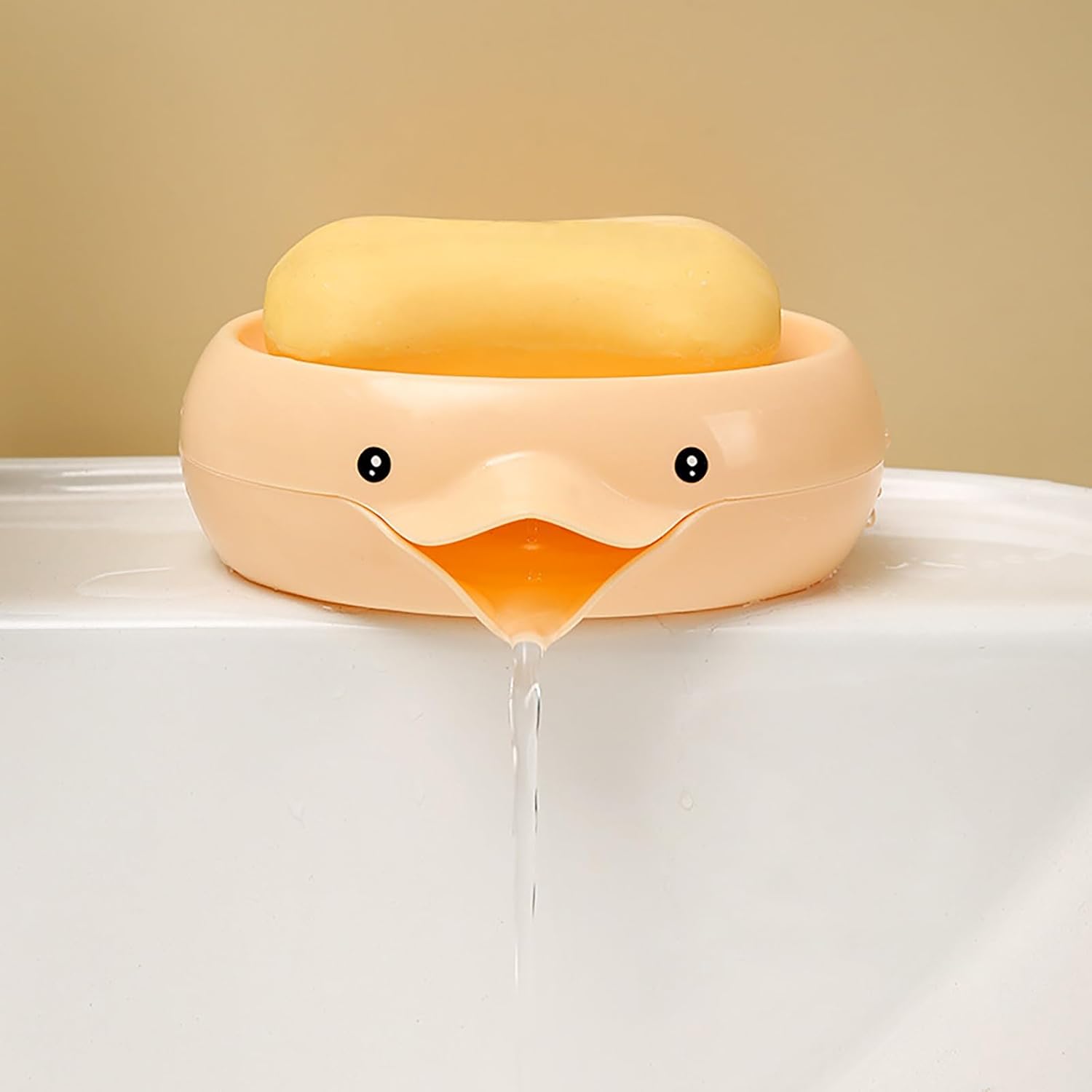 YAMSLAM Self-Draining Soap Dish Duck Shape Double Layer
