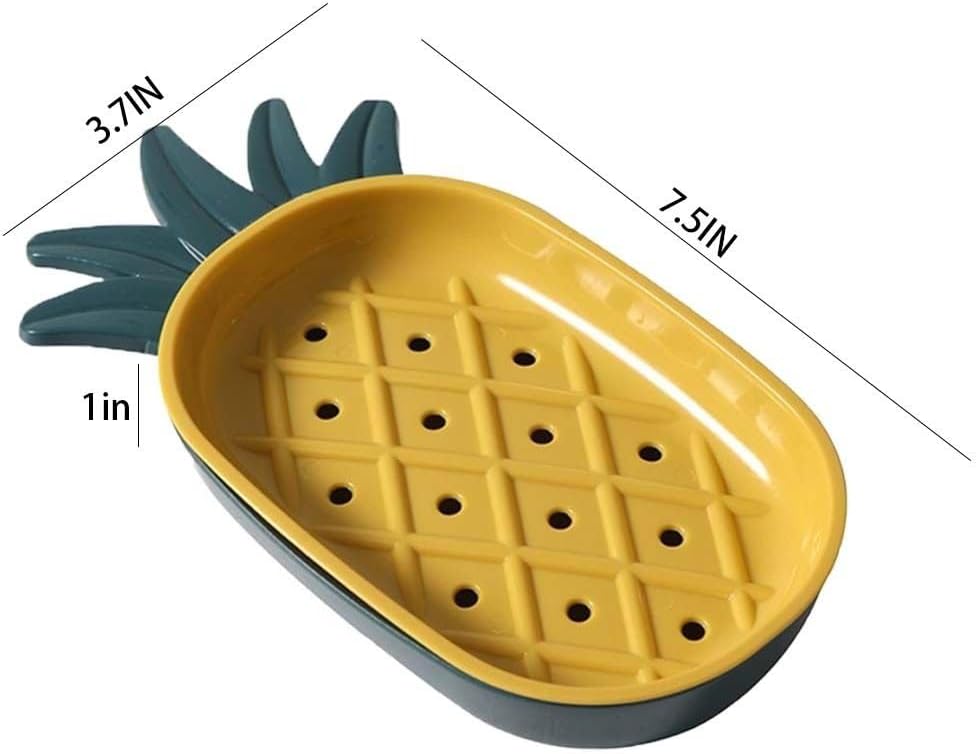 Kopida Creative Pineapple Soap Dish Holder - 2Pcs Yellow