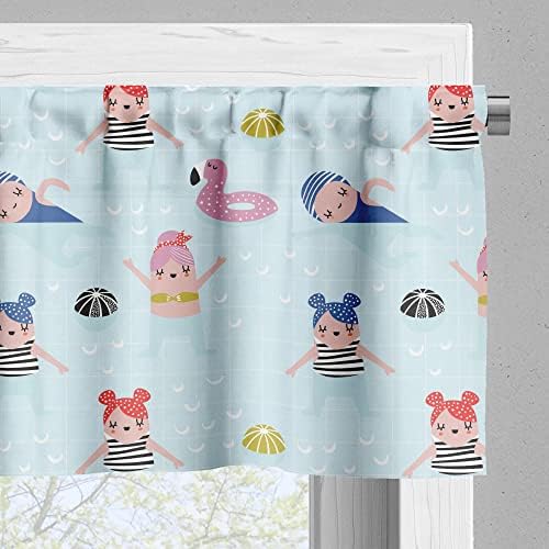 Ambesonne 3 Pcs Summer Valance Tier Curtain Set