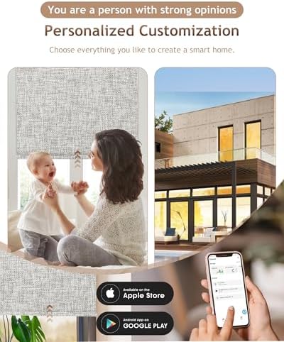 Kincmo Motorized Blinds with Remote - Mist Ash Grey 1