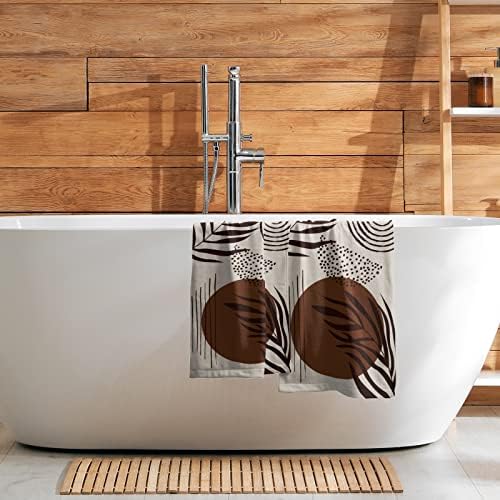 Giwawa Boho Leaf Hand Towel Set of 2 Soft Bath and Kitchen Towels