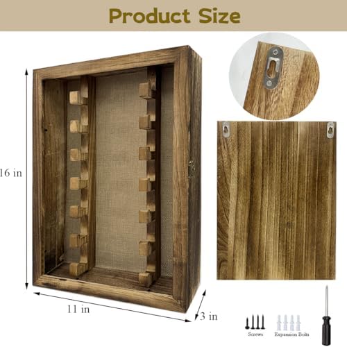 LITAITAI Wooden Knife Display Case with Hooks 1