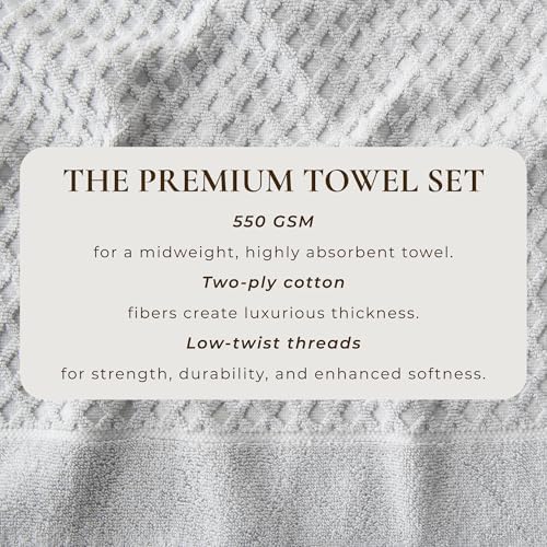 Great Bay Home Light Grey Bath Towel Set 6 Piece