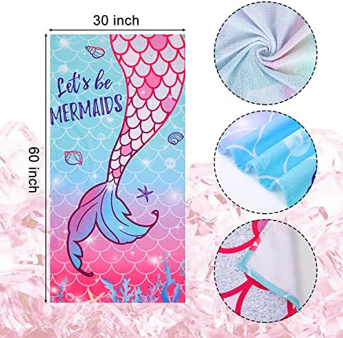 LIVILAN Mermaid Tail Beach Towel 30x60