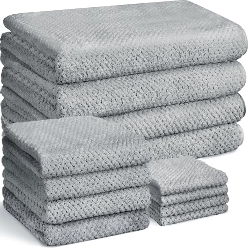 Preboun 12 Pcs Bath Towels and Washcloths Set