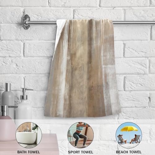 Taupe Grey Brown Hand Towels Set of 2 for Bathroom and Kitchen