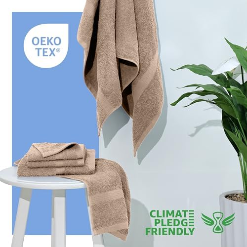 Utica 6-Piece Beige Towel Set Soft Absorbent