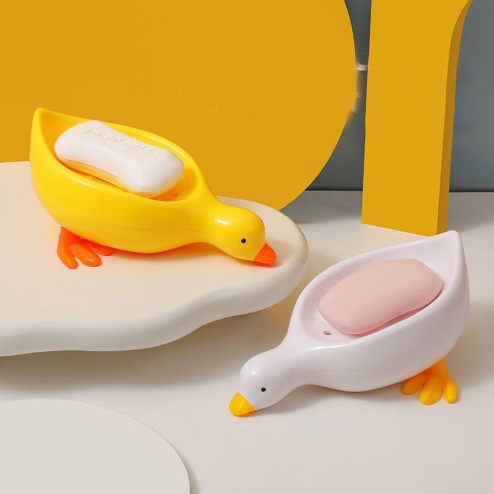 Cute Cartoon Duck Shape Soap Drain Box Holder