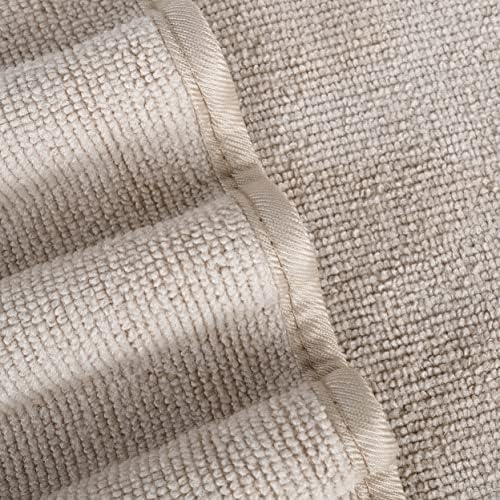 POLYTE 60 x 30 in Microfiber Bath Towel Set 6 Piece Beige