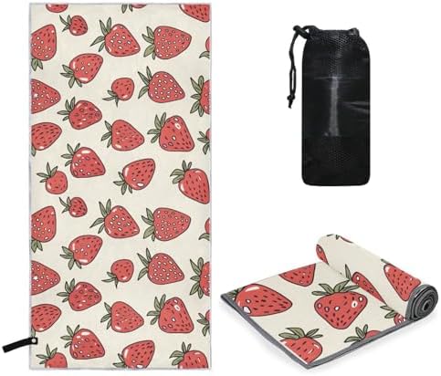 SUABO Strawberry Bath Towels with Hanging Loops