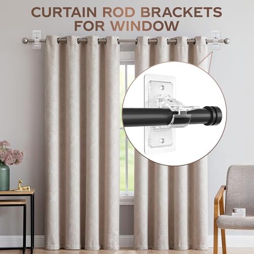 MUAKIOY Clear Curtain Rod Holders 20 Pack No Drilling