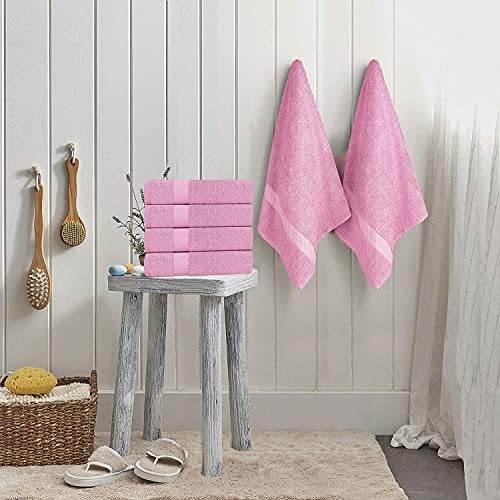 Simpli-Magic Cotton Bath Towel Set Pink 6 Count