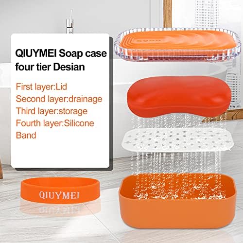 QIUYMEI Soap Holder - Leak Proof Travel Soap Container with Lid