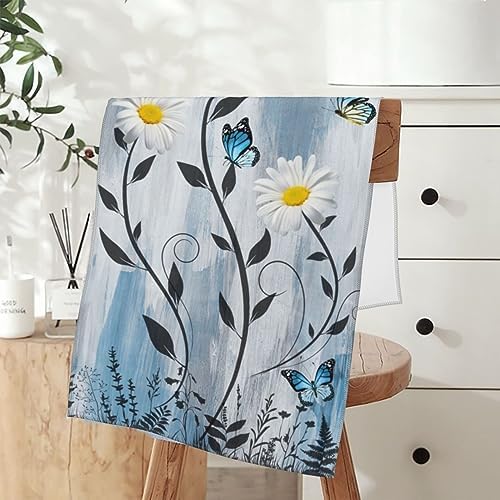 Bapcoku Butterfly Daisy Hand Towels Set of 2