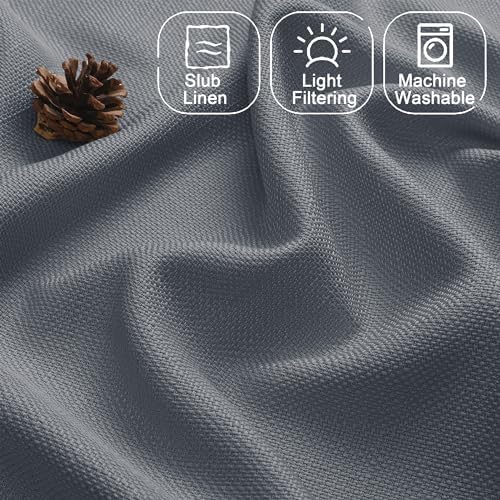 Chyhomenyc Dark Grey Faux Linen Curtains 30x30 2PCS