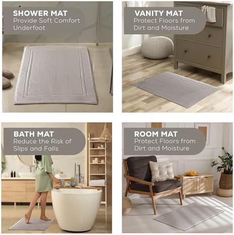 ALIBI Bath Mat Floor Towel - Oatmeal 44X26