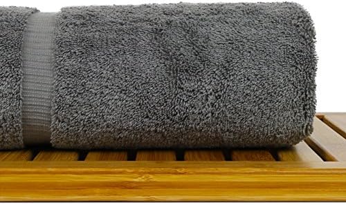 Luxury Turkish Cotton Bath Towels Set of 4 - Grey Dobby