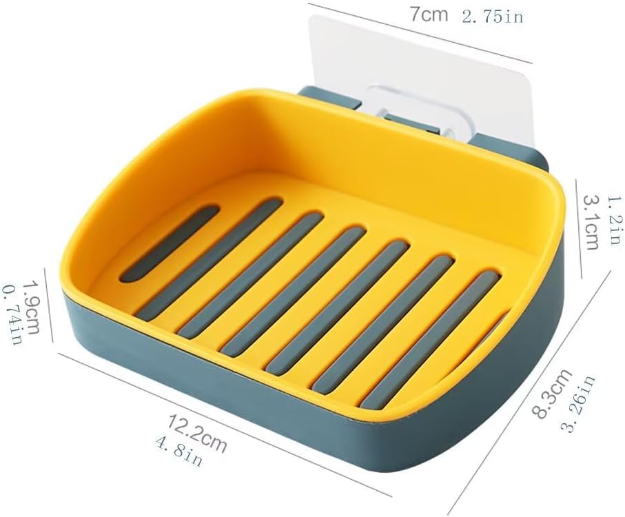 FABEILAI Drainable Soap Dish with Water Tray Yellow