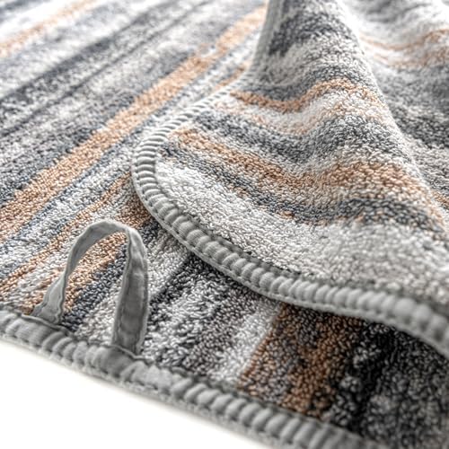 Graccioza Venice Guest Towel - 12x20 Inch Grey Striped Cotton Towel