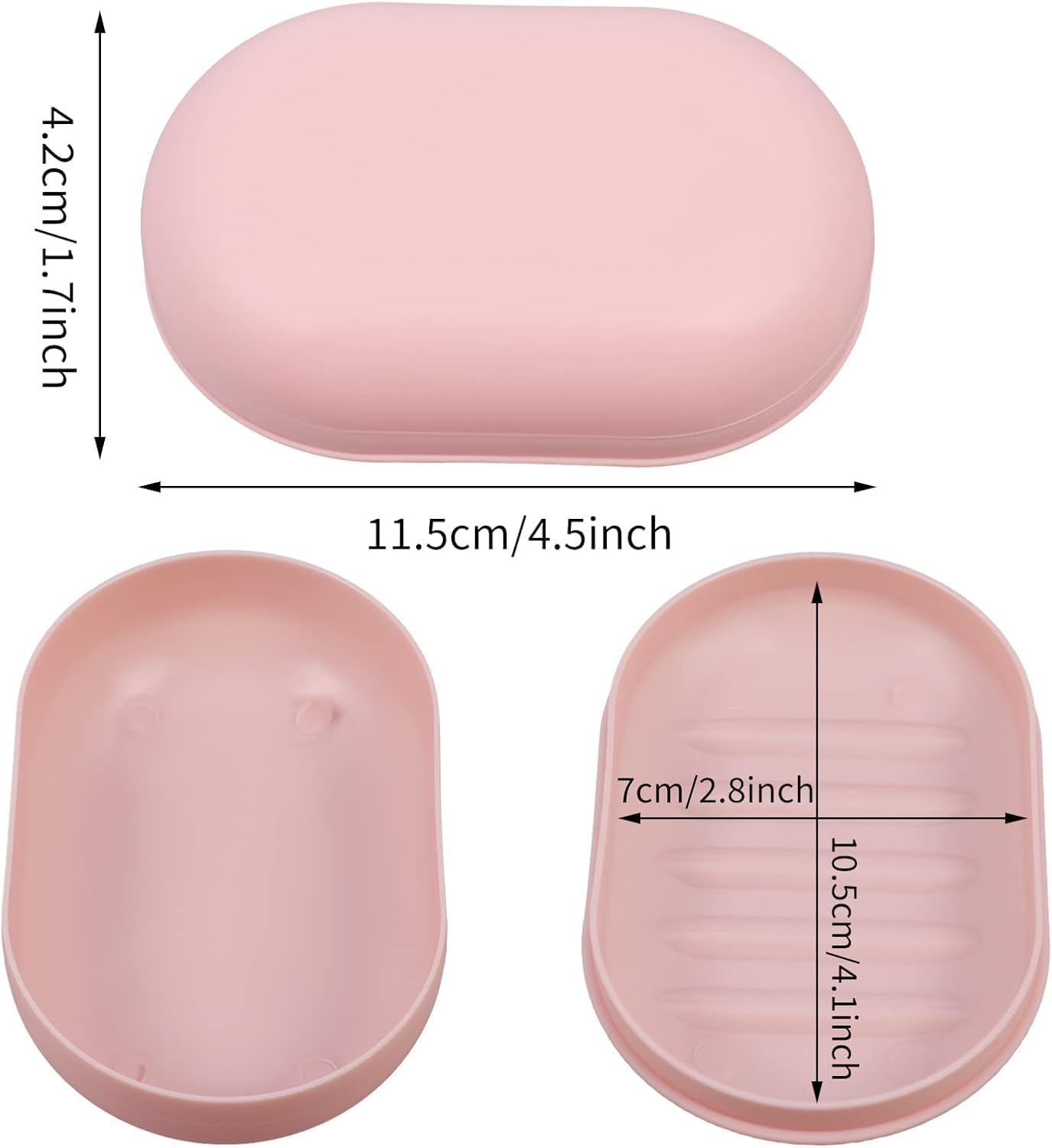 GlitzyStar 2pcs Soap Dish with Lid Travel Case