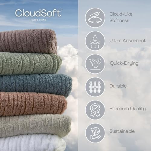SKL Home CloudSoft Cotton Bath Towel Clay