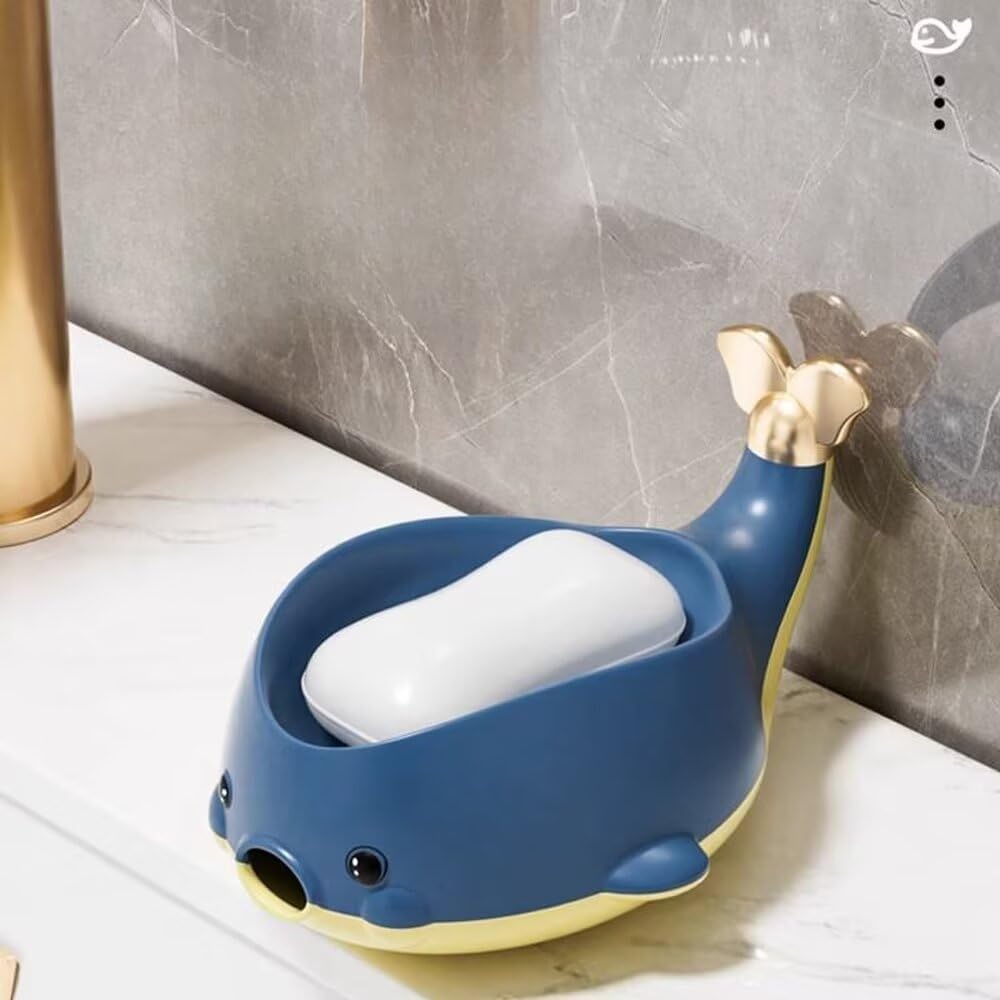 Cute Whale Soap Holder with Suction Cup Yellow