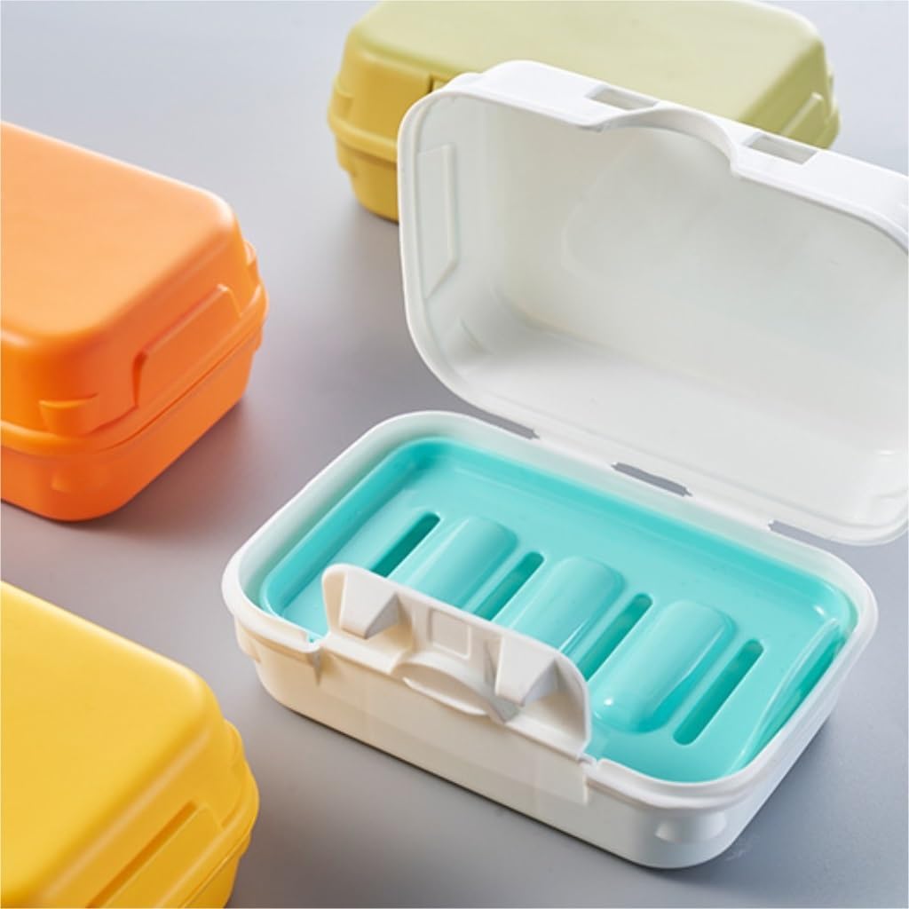 Valcla Soap Dish 2-Pack Portable Lock Double Layer Bathroom Holder