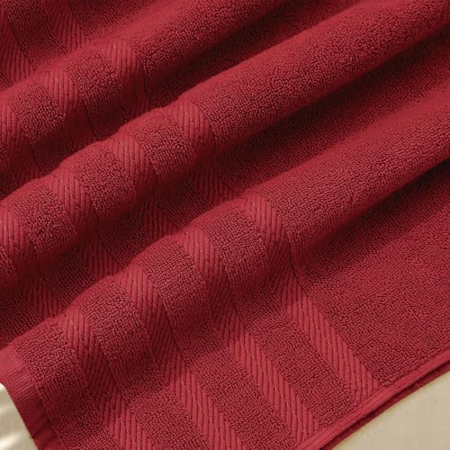 Hearth Harbor Red 6-Piece Bath Towel Set