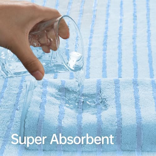 Mistyrose Blue Towel Set - 8 Pack Microfiber Bath Towels