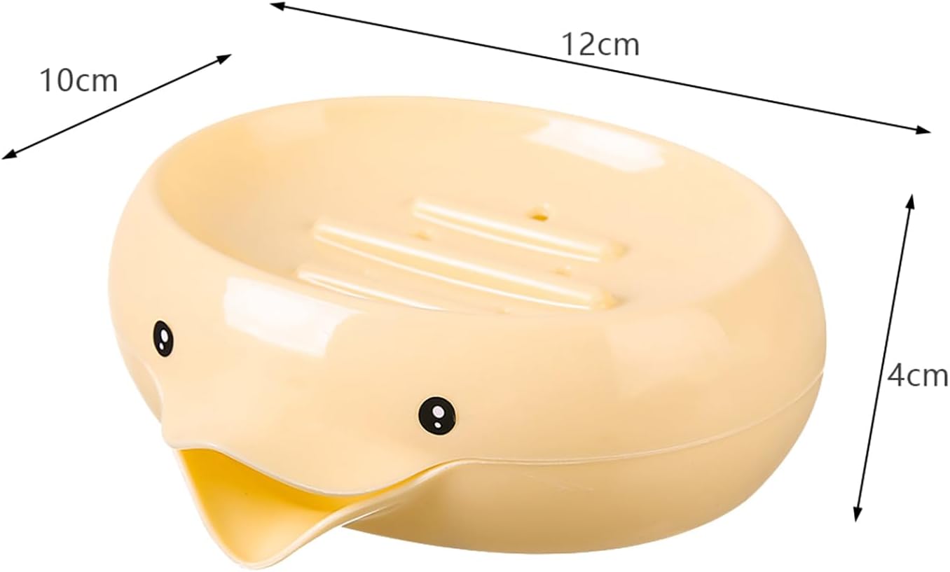 YAMSLAM Self-Draining Soap Dish Duck Shape Double Layer