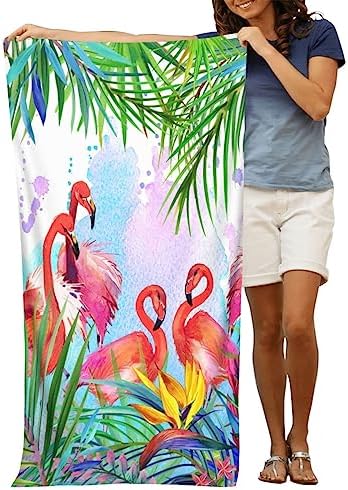 VOOHDDY Flamingo Beach Towel Large Microfiber 1