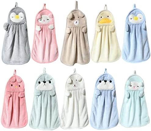 FZBNSRKO 4-Pack Cartoon Animal Hand Towels