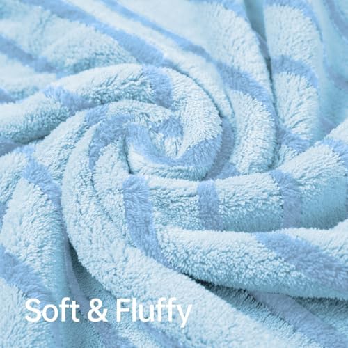 Mistyrose Blue Towel Set - 8 Pack Microfiber Bath Towels