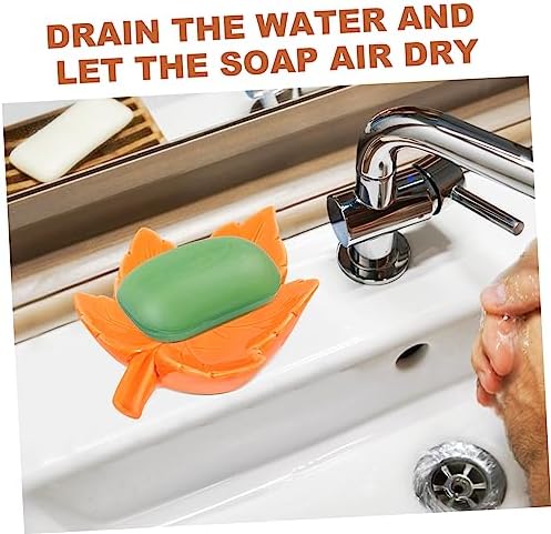Homoyoyo Leaf Shaped Ceramic Soap Dish - Self-Draining Vanity Organizer