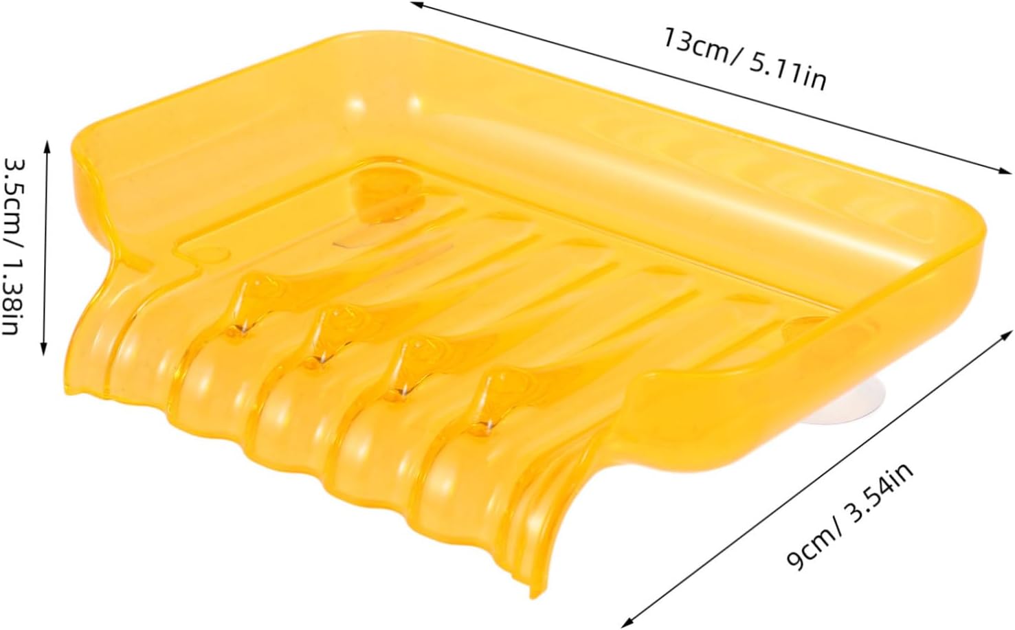 Unomor Clear Orange Soap Dish with Suction Cups