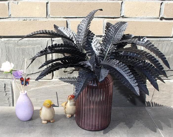 4 Bunches Artificial Fern Plants 14 Tall Black Decor