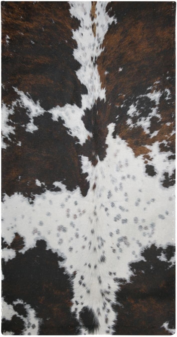 COVASA 2 Pack Cow Print Hand Towels for Bathroom and Kitchen