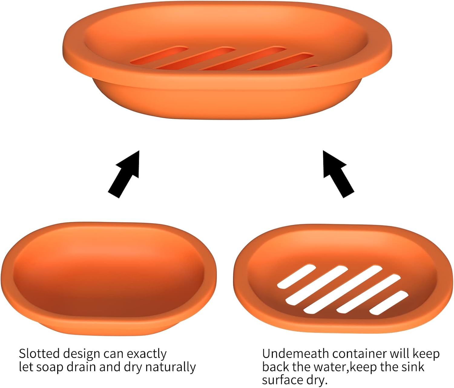 Topsky 2 Pcs Soap Dish with Drain - Orange