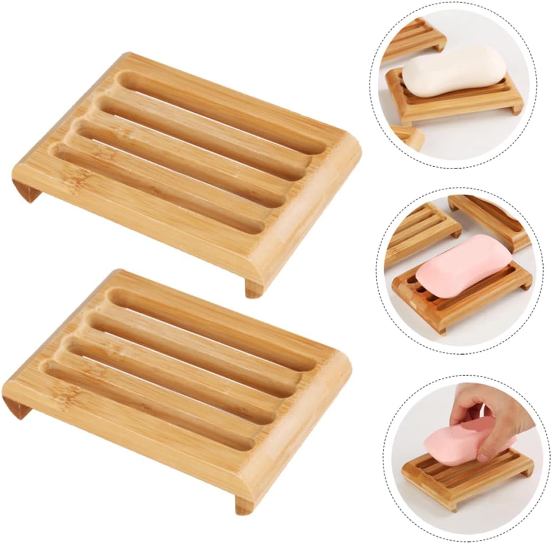 Yardenfun 2Pcs Self Draining Soap Holder for Bathroom and Kitchen