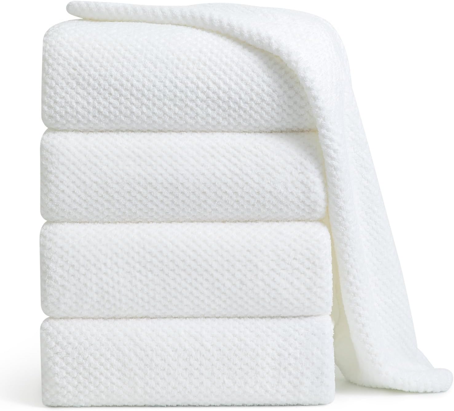 Smuge 4-Piece Bath Towel Set 35x70 Inches Quick Dry Microfiber