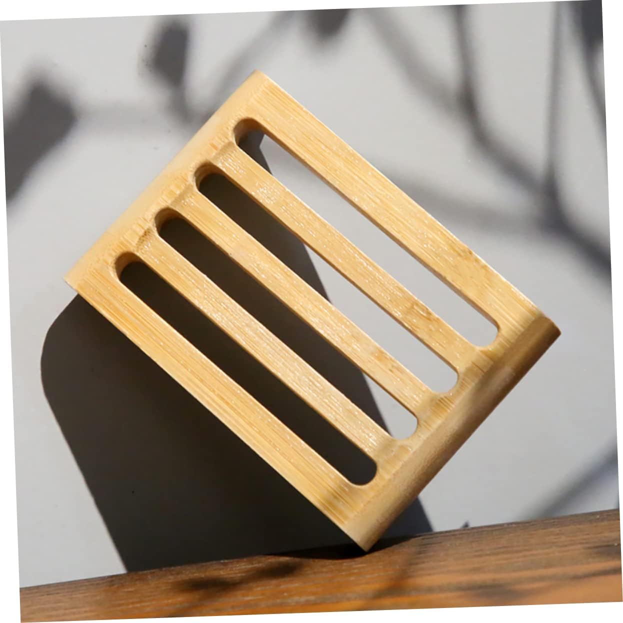 2Pcs Natural Bar Soap Holder with Draining Slots for Bathroom and Kitchen