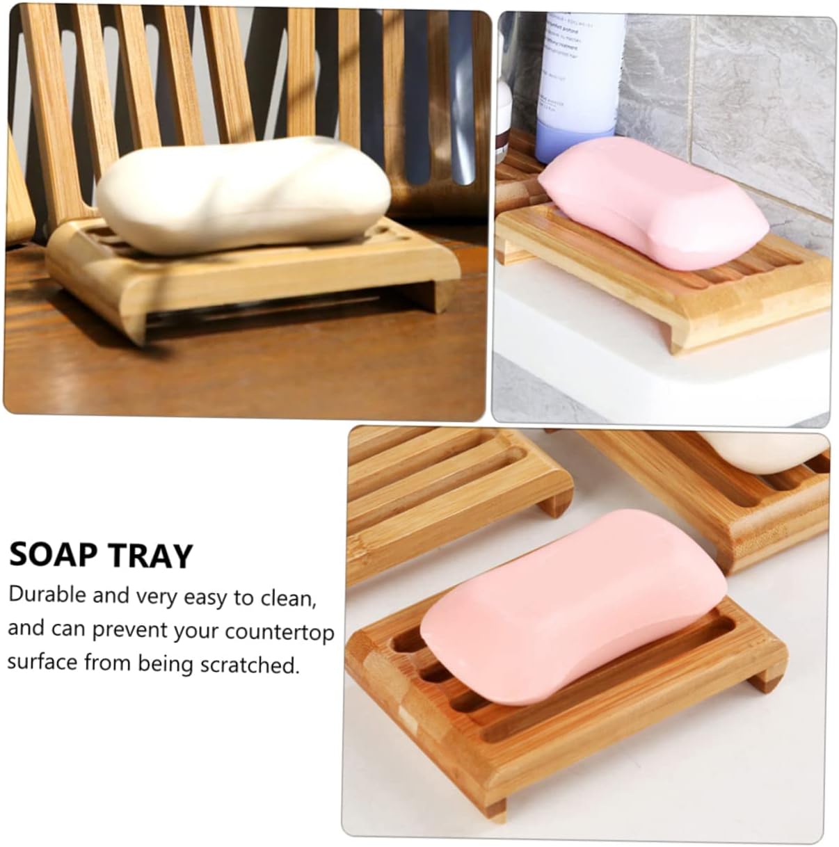 Yardenfun 2Pcs Self Draining Soap Holder for Bathroom and Kitchen