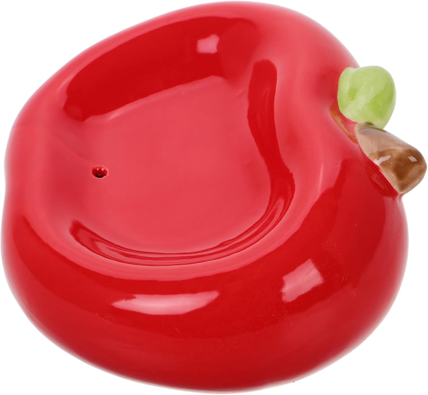 BRIGHTFUFU Apple Shaped Ceramic Soap Dish with Drainage