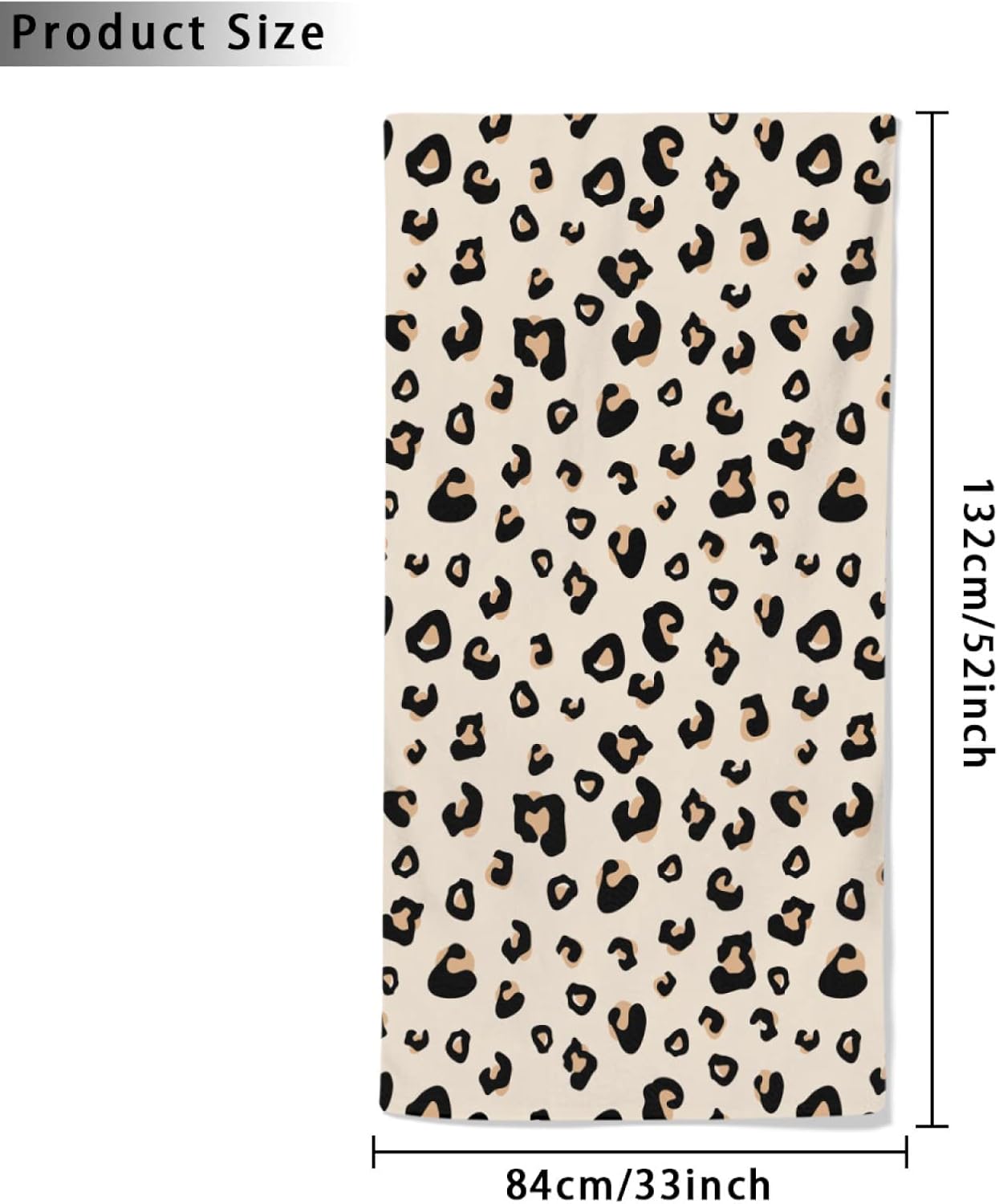 SUNUAN Leopard Beach Towel 52x33 Inches