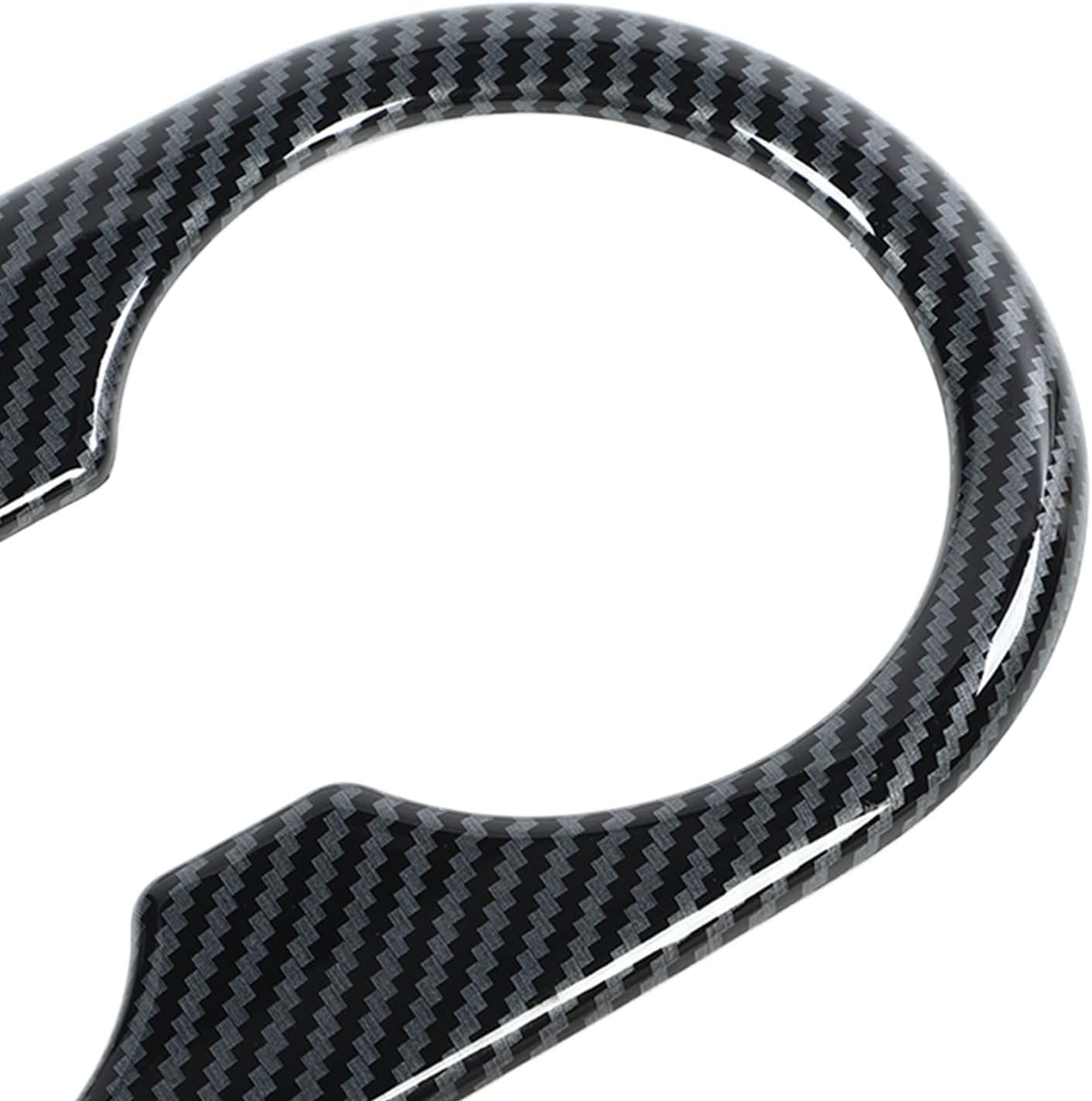 Zizev Rear Seat Cup Holder Cover with Carbon Fiber Look