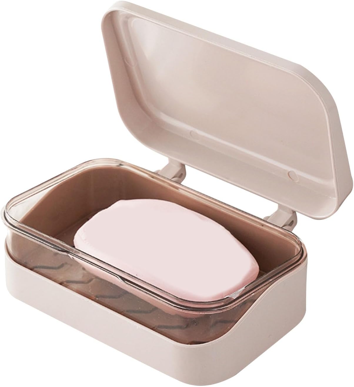 Senrusa Soap Box with Lid for Bathroom Kitchen Travel Roseate