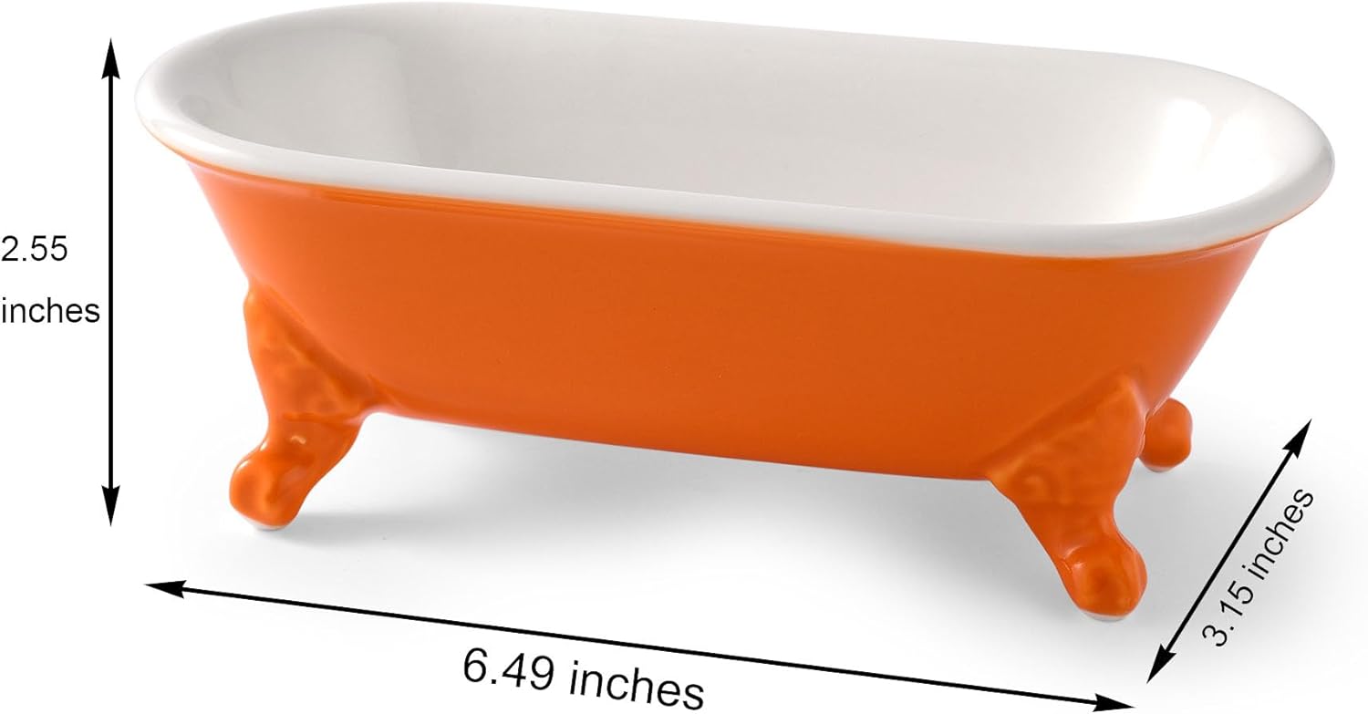 65 Inch Ceramic Soap Dish with Drainage Holes