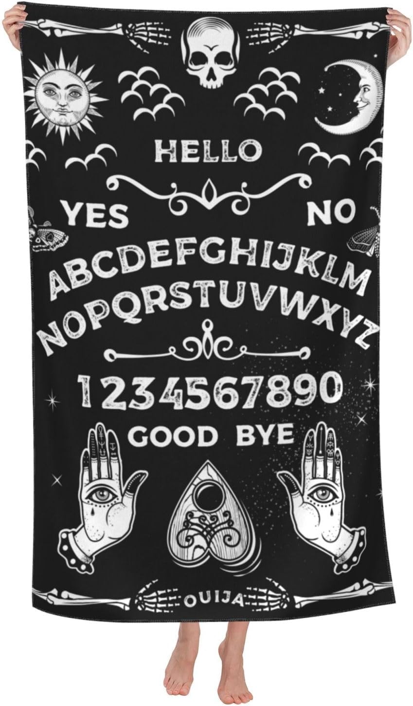 Goth Ouija Board Skull Beach Towel Quick Dry
