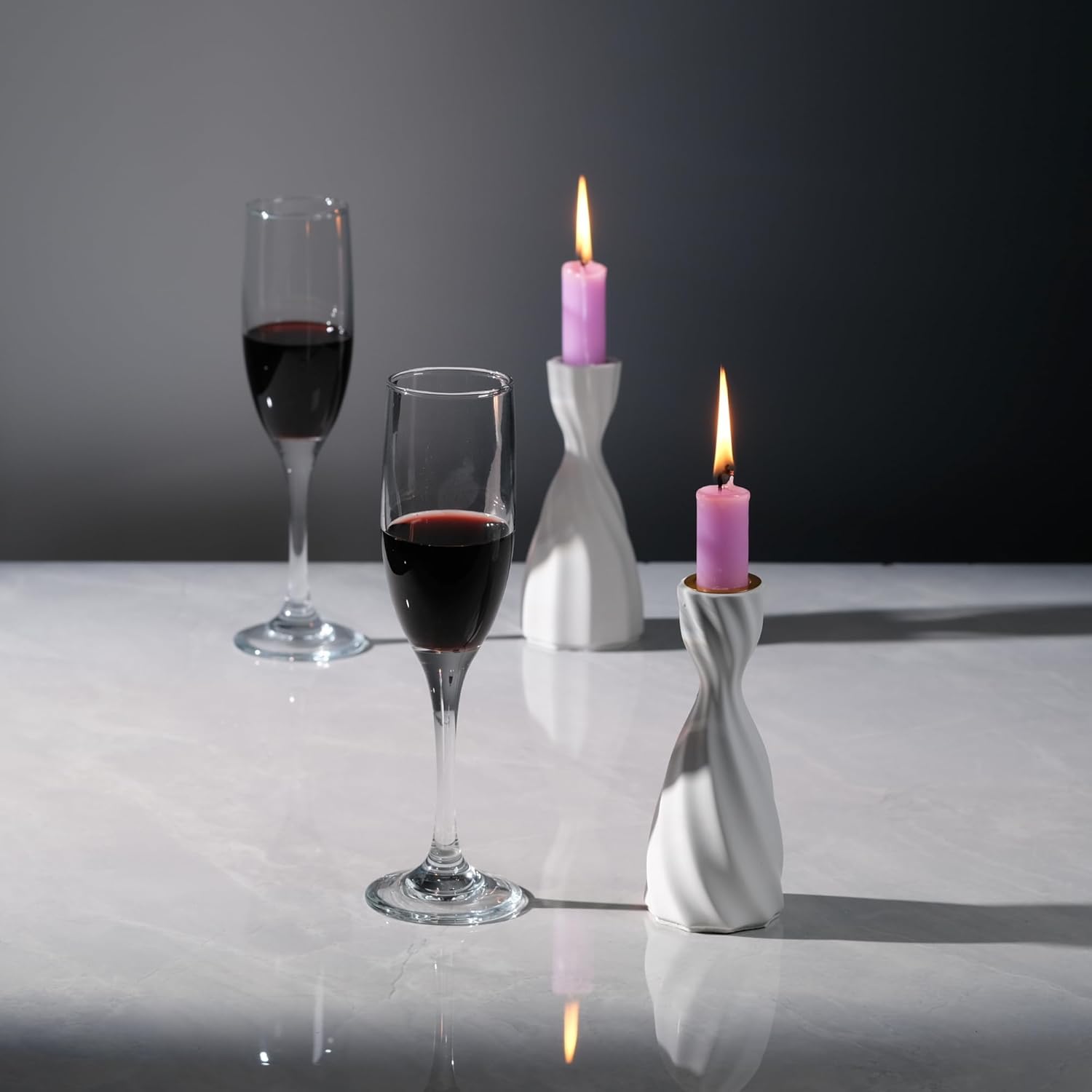 Twizzle Twist Candle Holder Set of 2 Cement