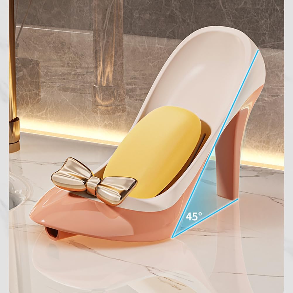 High Heel Soap Dish with Suction Cup and Drainage Port